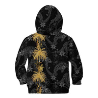 Hawaiian Honu And Surfboards Kid Hoodie Gold Style - Polynesian Pride