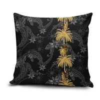 Hawaiian Honu And Surfboards Pillow Cover Gold Style - Polynesian Pride