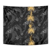 Hawaiian Honu And Surfboards Tapestry Gold Style - Polynesian Pride