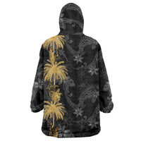 Hawaiian Honu And Surfboards Wearable Blanket Hoodie Gold Style LT05 - Polynesian Pride
