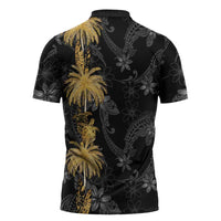 Hawaiian Honu And Surfboards Zipper Polo Shirt Gold Style LT05 - Polynesian Pride