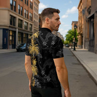 Hawaiian Honu And Surfboards Zipper Polo Shirt Gold Style LT05 - Polynesian Pride