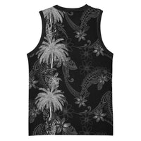 Hawaiian Honu And Surfboards Basketball Jersey Silver Style - Polynesian Pride