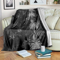 Hawaiian Honu And Surfboards Blanket Silver Style - Polynesian Pride