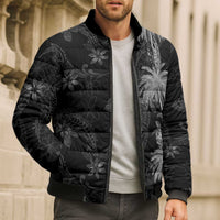 Hawaiian Honu And Surfboards Bomber Puffer Jacket Silver Style - Polynesian Pride