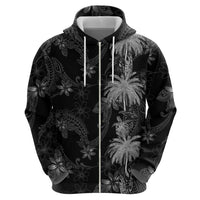 Hawaiian Honu And Surfboards Hoodie Silver Style - Polynesian Pride