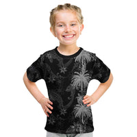 Hawaiian Honu And Surfboards Kid T Shirt Silver Style - Polynesian Pride