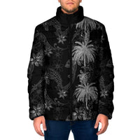 Hawaiian Honu And Surfboards Padded Jacket Silver Style - Polynesian Pride
