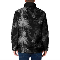 Hawaiian Honu And Surfboards Padded Jacket Silver Style - Polynesian Pride