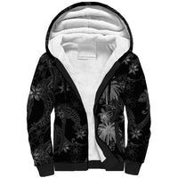 Hawaiian Honu And Surfboards Sherpa Hoodie Silver Style LT05 Unisex Silver - Polynesian Pride