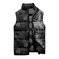 Hawaiian Honu And Surfboards Sleeveless Puffer Jacket Silver Style - Polynesian Pride