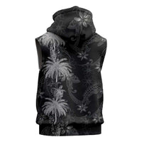 Hawaiian Honu And Surfboards Sleeveless Zip Hoodie Silver Style LT05 - Polynesian Pride