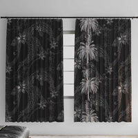 Hawaiian Honu And Surfboards Window Curtain Silver Style - Polynesian Pride