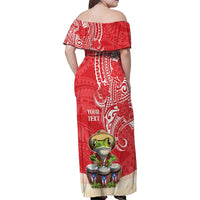 Personalized Puerto Rico Family Matching Off Shoulder Maxi Dress and Hawaiian Shirt Coqui Frog With Polynesian Pattern - Polynesian Pride