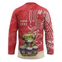 Personalized Puerto Rico Hockey Jersey Coqui Frog With Polynesian Pattern LT05 - Polynesian Pride