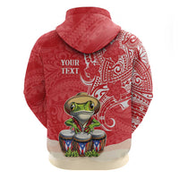 Personalized Puerto Rico Hoodie Coqui Frog With Polynesian Pattern - Polynesian Pride