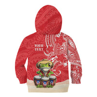 Personalized Puerto Rico Kid Hoodie Coqui Frog With Polynesian Pattern LT05 - Polynesian Pride