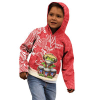 Personalized Puerto Rico Kid Hoodie Coqui Frog With Polynesian Pattern LT05 - Polynesian Pride