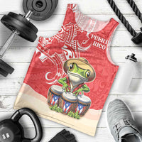 Personalized Puerto Rico Men Tank Top Coqui Frog With Polynesian Pattern LT05 - Polynesian Pride