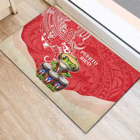 Puerto Rico Rubber Doormat Coqui Frog With Polynesian Pattern LT05 - Polynesian Pride