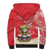 Personalized Puerto Rico Sherpa Hoodie Coqui Frog With Polynesian Pattern LT05 - Polynesian Pride