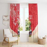 Puerto Rico Window Curtain Coqui Frog With Polynesian Pattern - Polynesian Pride