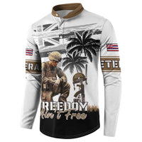 Hawaii Veterans Day Button Sweatshirt Honor The Fallen Flag Grunge Style LT05 - Polynesian Pride