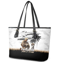 Hawaii Veterans Day Leather Tote Bag Honor The Fallen Flag Grunge Style LT05 - Polynesian Pride