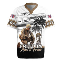Hawaii Veterans Day Rugby Jersey Honor The Fallen Flag Grunge Style LT05 White - Polynesian Pride