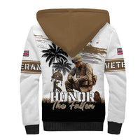 Hawaii Veterans Day Sherpa Hoodie Honor The Fallen Flag Grunge Style LT05 - Polynesian Pride
