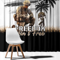 Hawaii Veterans Day Window Curtain Honor The Fallen Flag Grunge Style LT05 - Polynesian Pride