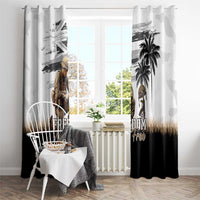 Hawaii Veterans Day Window Curtain Honor The Fallen Flag Grunge Style LT05 - Polynesian Pride