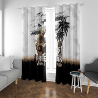 Hawaii Veterans Day Window Curtain Honor The Fallen Flag Grunge Style LT05 With Grommets White - Polynesian Pride