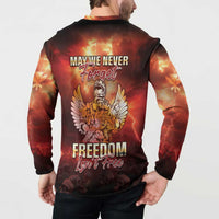 Hawaii Veterans Day Button Sweatshirt May We Never Forget Freedom Isn't Free LT05 - Polynesian Pride