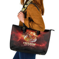 Hawaii Veterans Day Leather Tote Bag May We Never Forget Freedom Isn't Free LT05 Red - Polynesian Pride