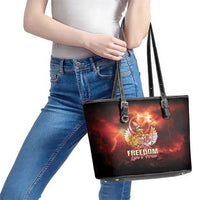 Hawaii Veterans Day Leather Tote Bag May We Never Forget Freedom Isn't Free LT05 - Polynesian Pride