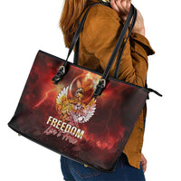Hawaii Veterans Day Leather Tote Bag May We Never Forget Freedom Isn't Free LT05 - Polynesian Pride
