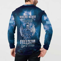 Federated States of Micronesia Veterans Day Button Sweatshirt May We Never Forget Freedom Isn't Free