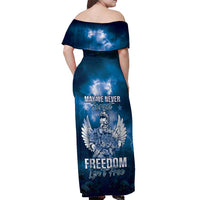 Federated States of Micronesia Veterans Day Off Shoulder Maxi Dress May We Never Forget Freedom Isn't Free