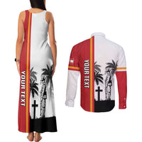 French Polynesia Armistice Day Couples Matching Tank Maxi Dress and Long Sleeve Button Shirt Lest We Forget Flag Style LT05 - Polynesian Pride