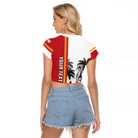 French Polynesia Armistice Day Raglan Cropped T Shirt Lest We Forget Flag Style LT05 - Polynesian Pride