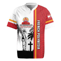 French Polynesia Armistice Day Rugby Jersey Lest We Forget Flag Style LT05 Red - Polynesian Pride
