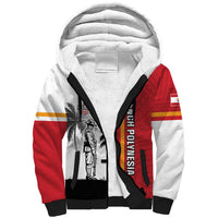 French Polynesia Armistice Day Sherpa Hoodie Lest We Forget Flag Style LT05 Unisex Red - Polynesian Pride