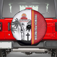 French Polynesia Armistice Day Spare Tire Cover Lest We Forget Flag Style LT05 - Polynesian Pride