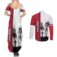 Wallis and Futuna Armistice Day Couples Matching Summer Maxi Dress and Long Sleeve Button Shirt Lest We Forget Flag Style