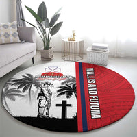 Wallis and Futuna Armistice Day Round Carpet Lest We Forget Flag Style