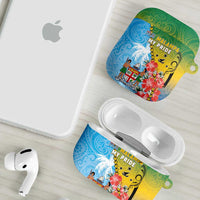 Malampa Fiji Day AirPods Case Tribal Pattern With Tropical Flowers LT05 - Polynesian Pride