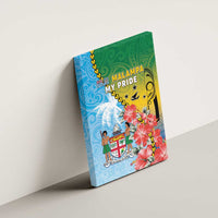 Malampa Fiji Day Canvas Wall Art Tribal Pattern With Tropical Flowers - Polynesian Pride