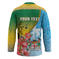 Personalised Malampa Fiji Day Hockey Jersey Tribal Pattern With Tropical Flowers LT05 - Polynesian Pride