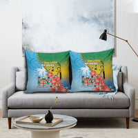 Malampa Fiji Day Pillow Cover Tribal Pattern With Tropical Flowers - Polynesian Pride